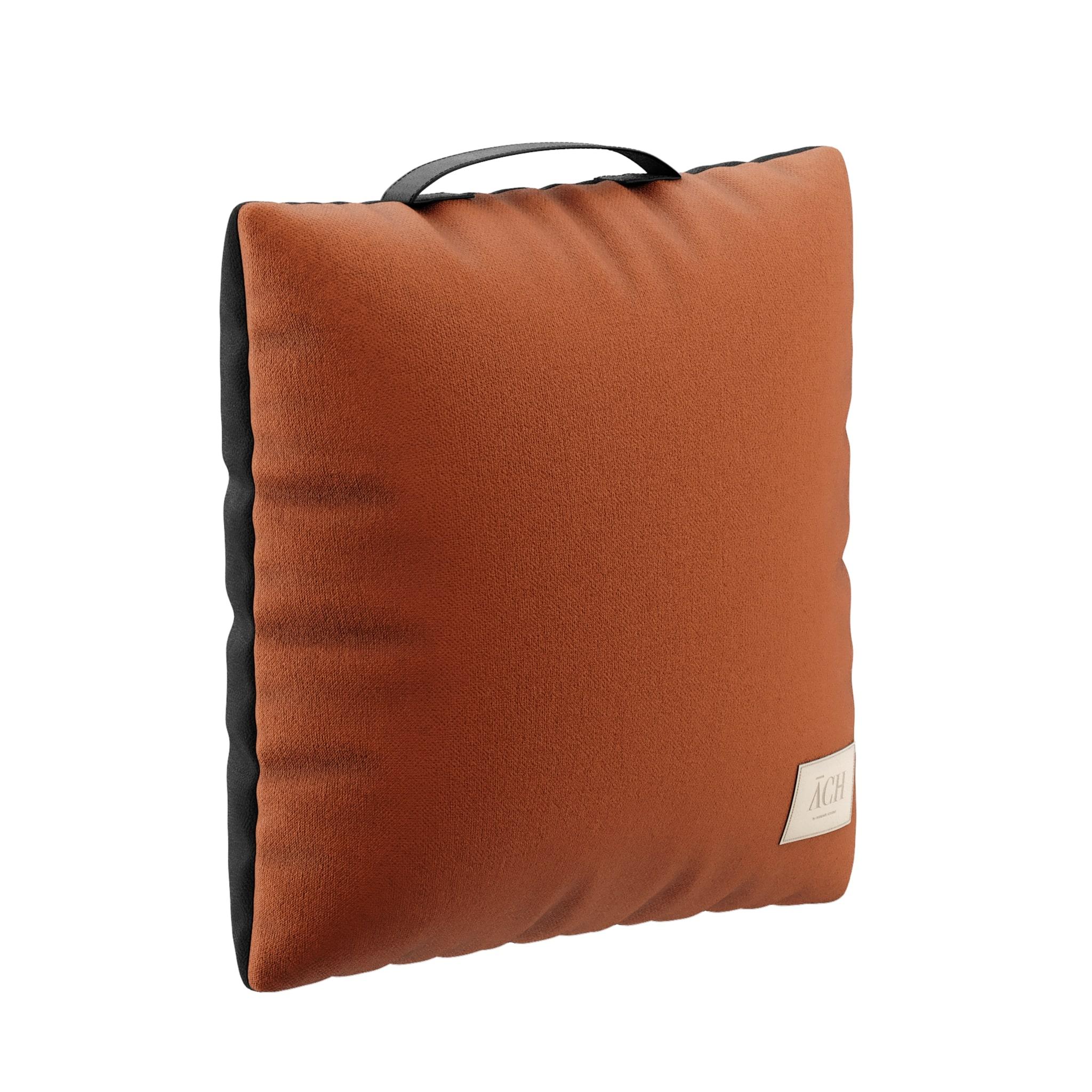 Portuguese Terracota Outdoor Throw Pillow, Modern Waterproof Square Cushion Decor Handle