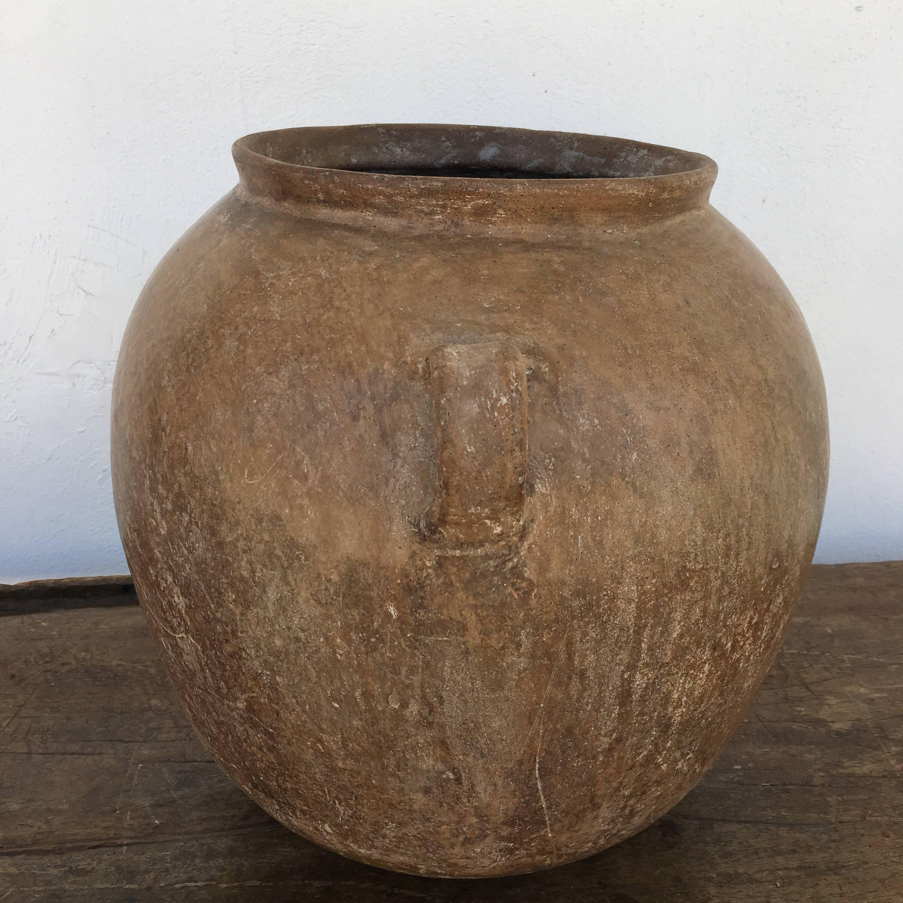 Ceramic water vessel from Los Reyes Metzontla, Puebla, 1980s. Popoloca culture of central Mexico. It has taken approximately 6 years to obtain these one of a kind pieces. There are no roads leading to the communities that continue using this