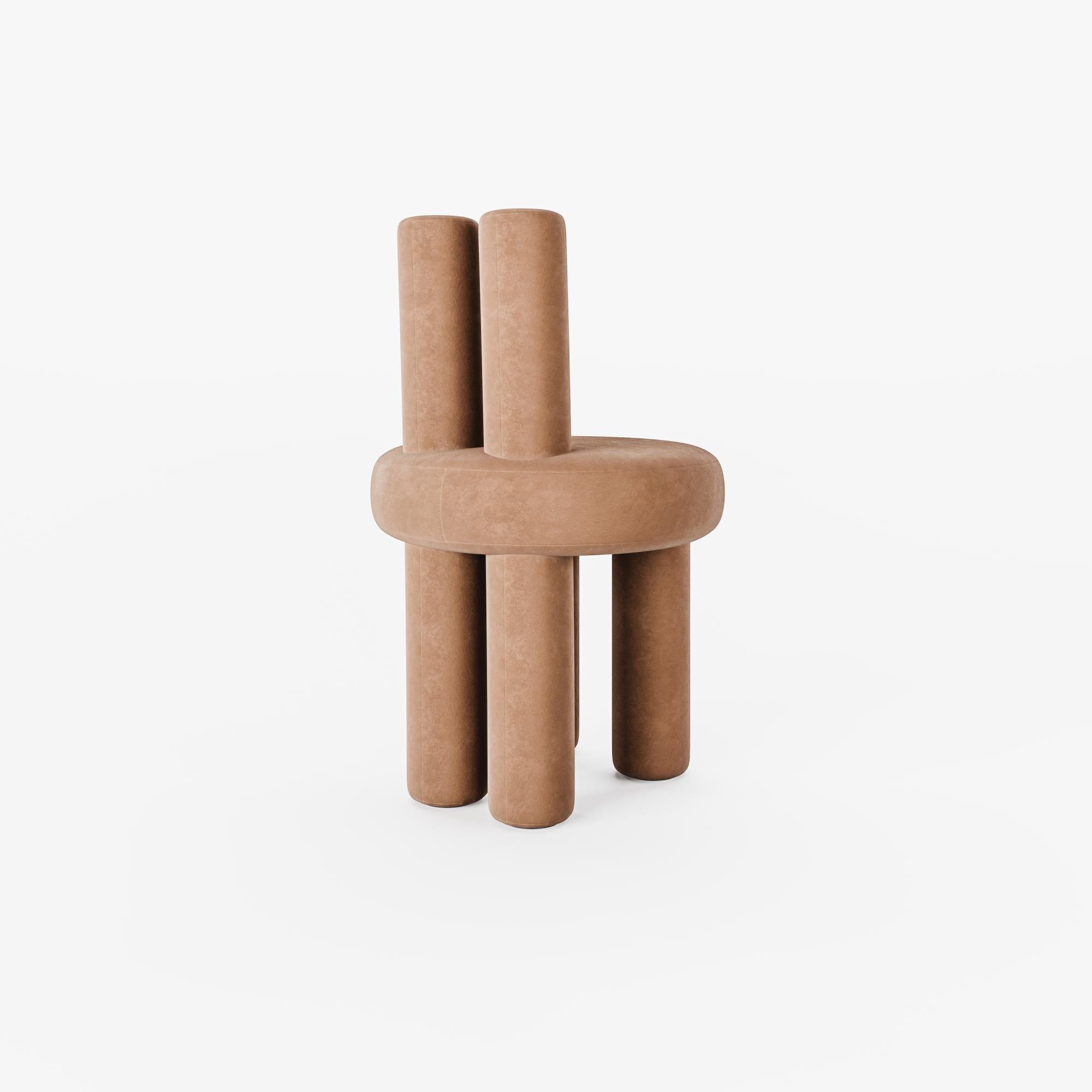 Terracota Salvador Chair by Nelson Araujo
Dimensions: D 47 x H 75 cm
Materials: Wood,  Kvadrat Gentle II and Foam.
Also Available: Misty Beige colour available,

Nelson de Araújo, graduated in Product Design. He discovered his passion for the
