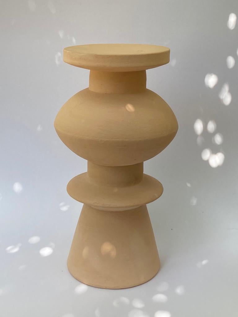 Hand-Crafted Terracotta 1 Union Stool by Lea Ginac For Sale