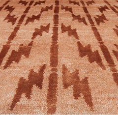 Terracotta Abstract Custom Rug "Copper Rhythm" by Doris Leslie Blau