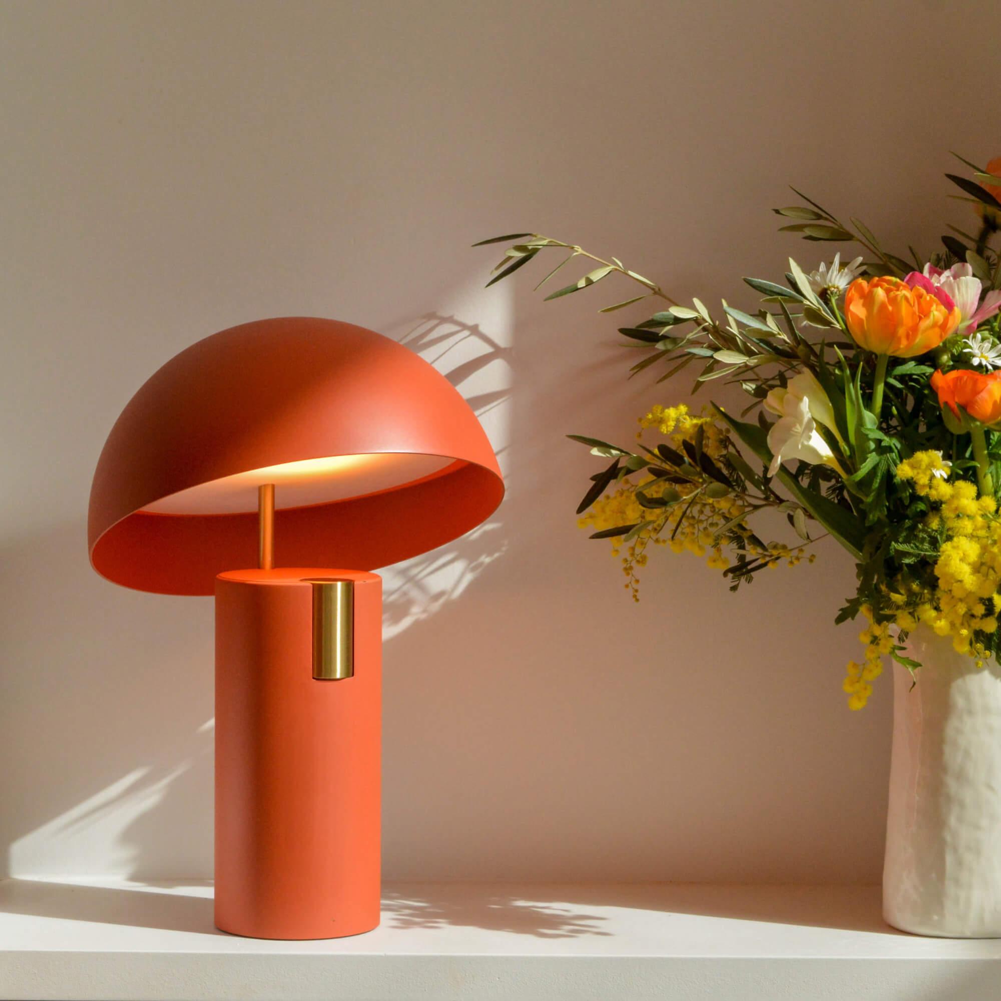 Post-Modern Terracotta Alto Lamp by JAUNE STUDIO For Sale