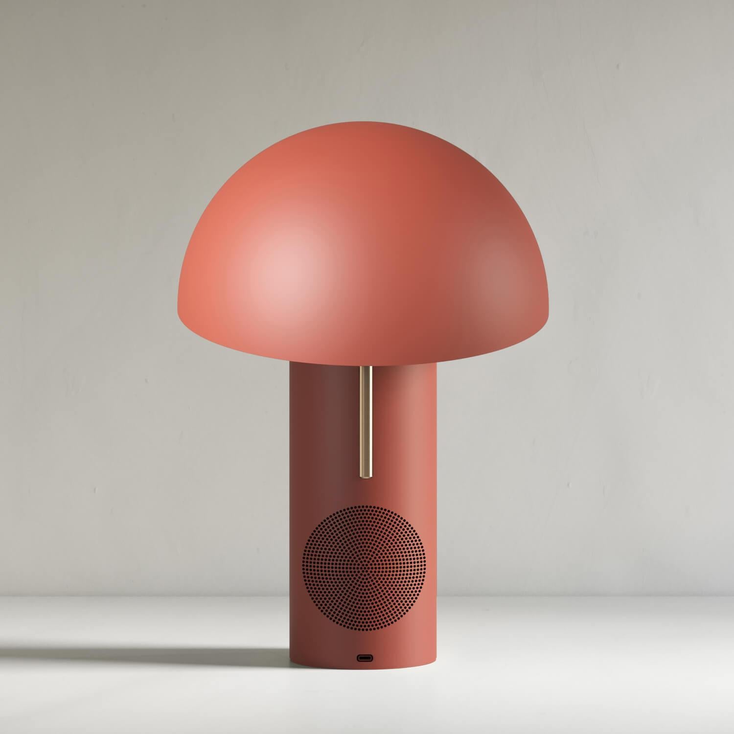 French Terracotta Alto Speaker Lamp by JAUNE STUDIO For Sale