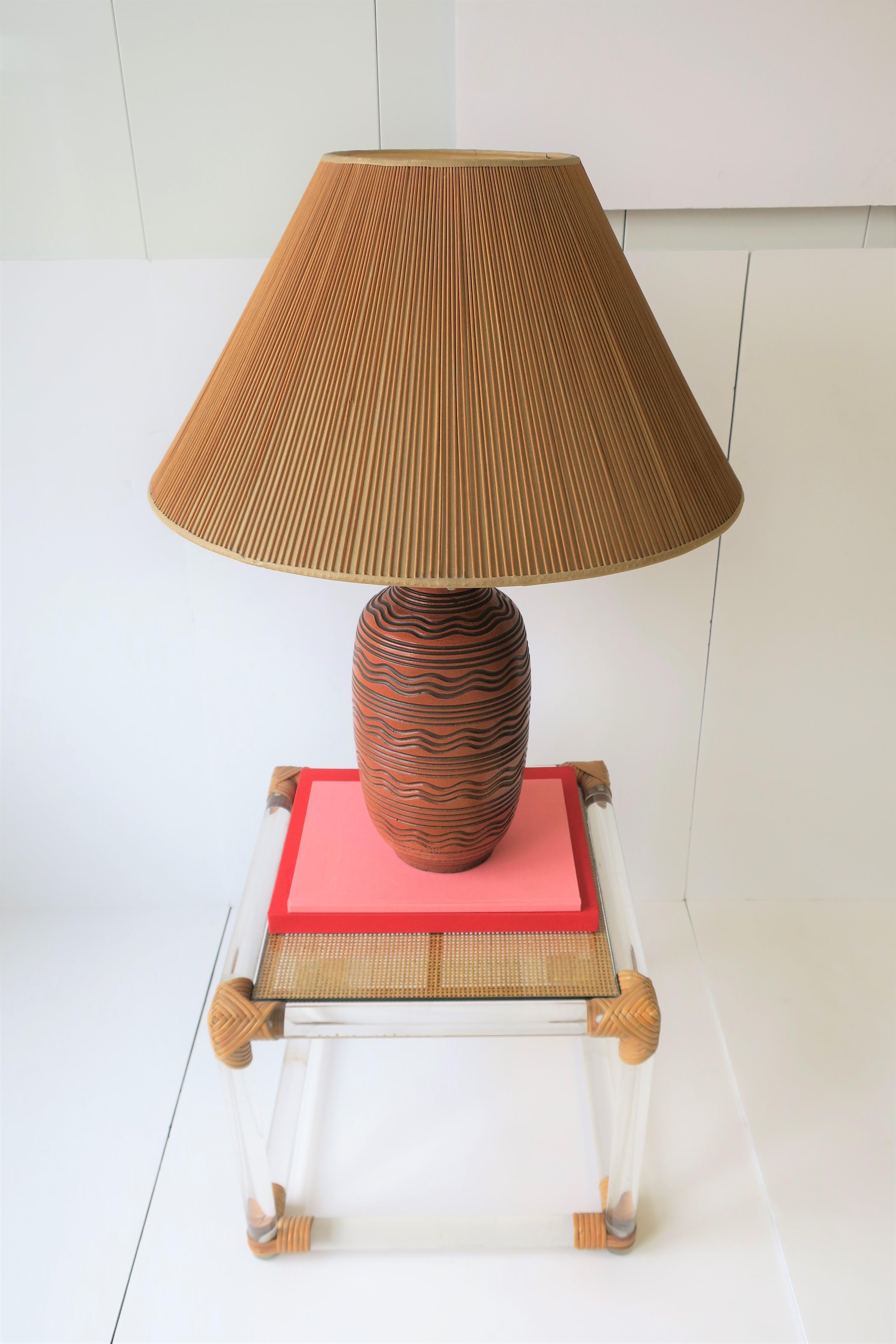 Terracotta and Black Pottery Table Lamp by Design Technics 4