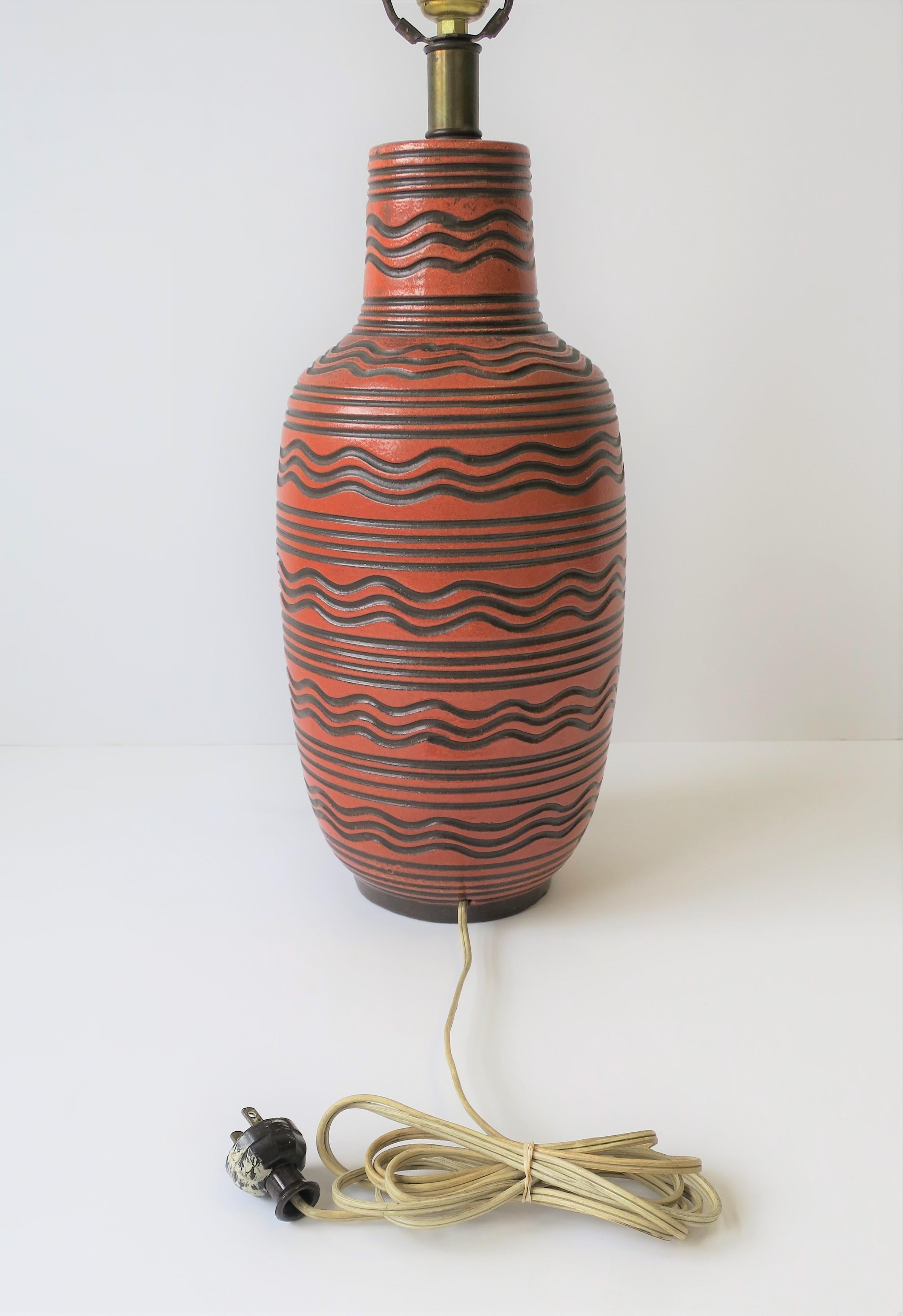 Terracotta and Black Pottery Table Lamp by Design Technics 7