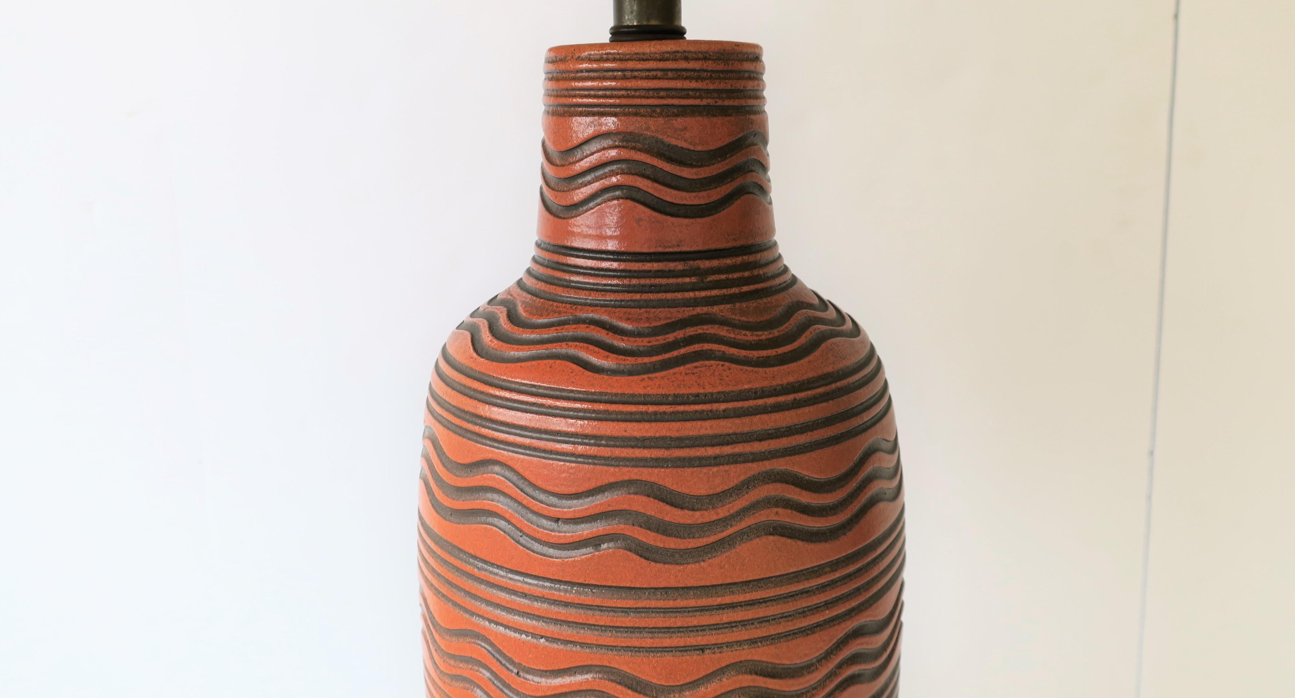 Terracotta and Black Pottery Table Lamp by Design Technics 2