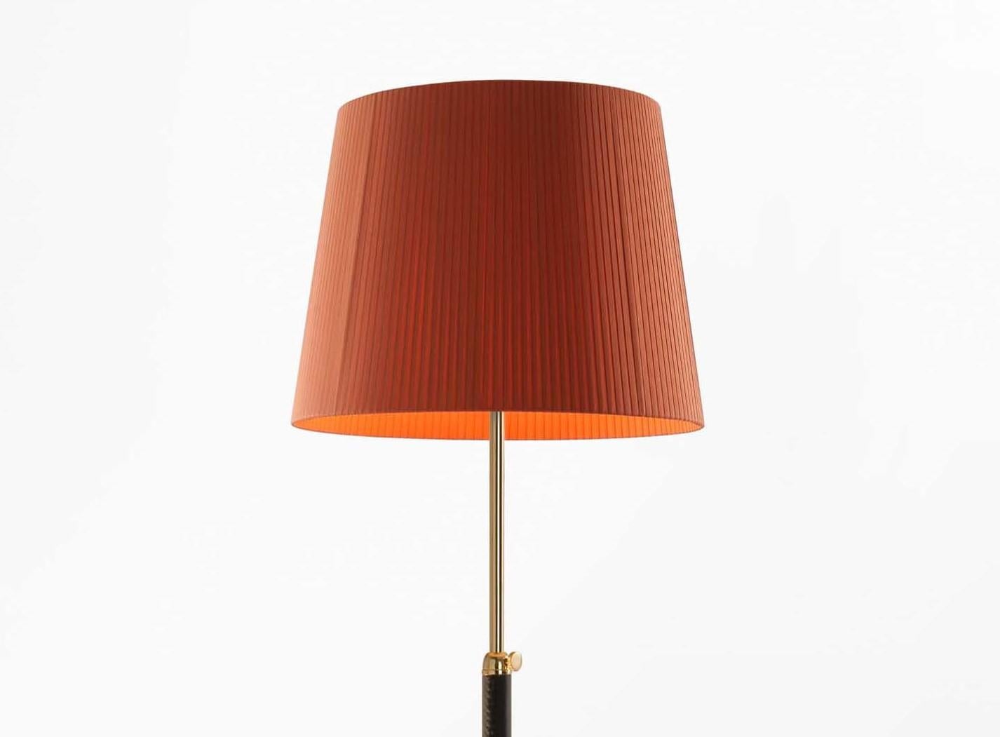 Modern Terracotta and Brass Pie De Salón G3 Floor Lamp by Jaume Sans For Sale