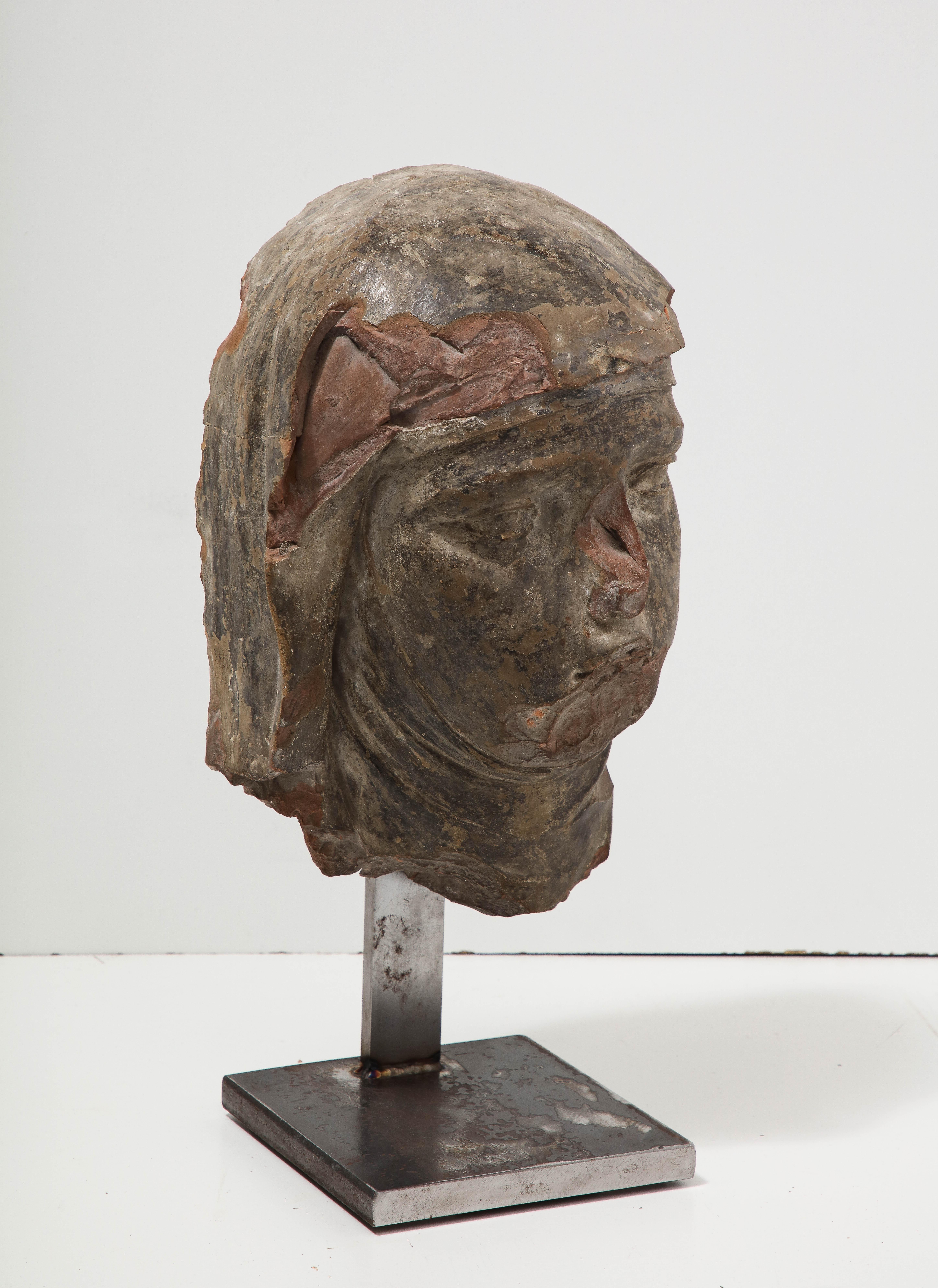 Terracotta e ceramica, Busto montato, Italia In condizioni buone in vendita a New York City, NY