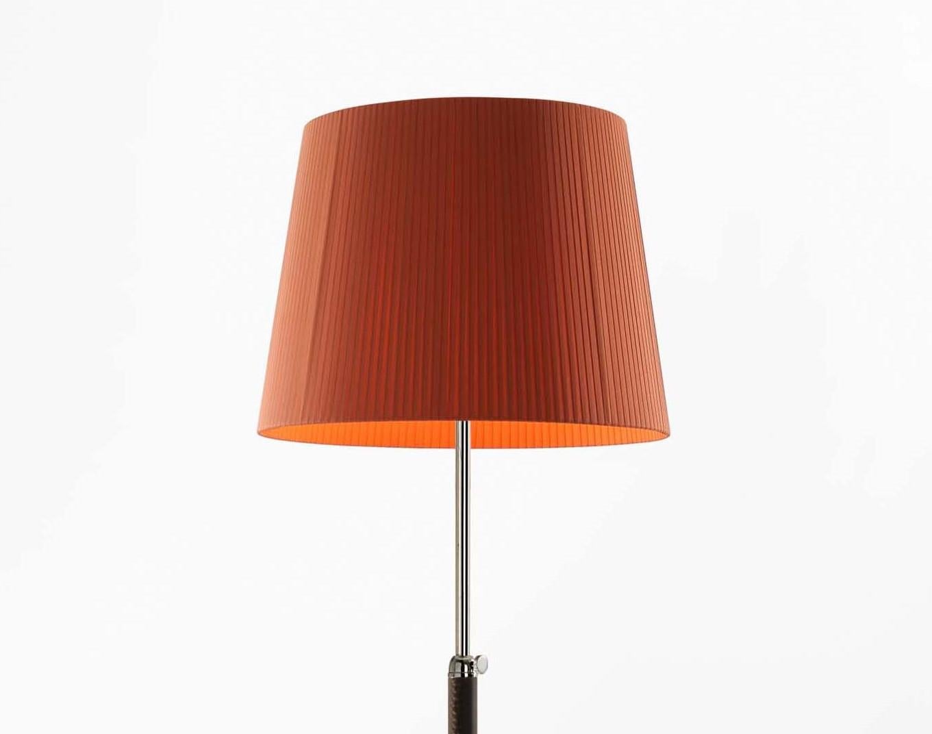 Modern Terracotta and Chrome Pie De Salón G3 Floor Lamp by Jaume Sans For Sale