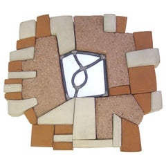 Terracotta and Mirror French Wall Sculpture