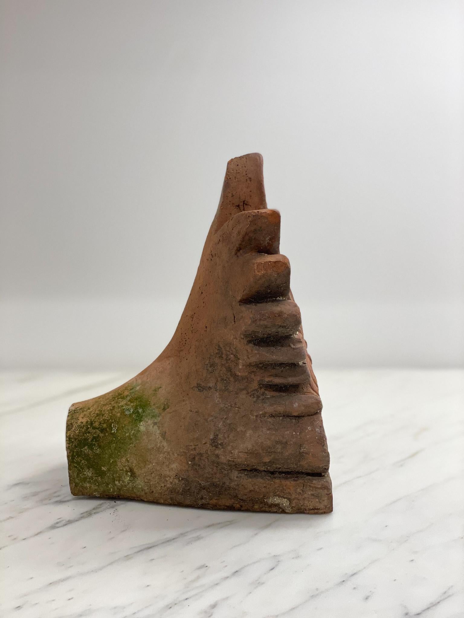French Terracotta Anthemion Roof Tile