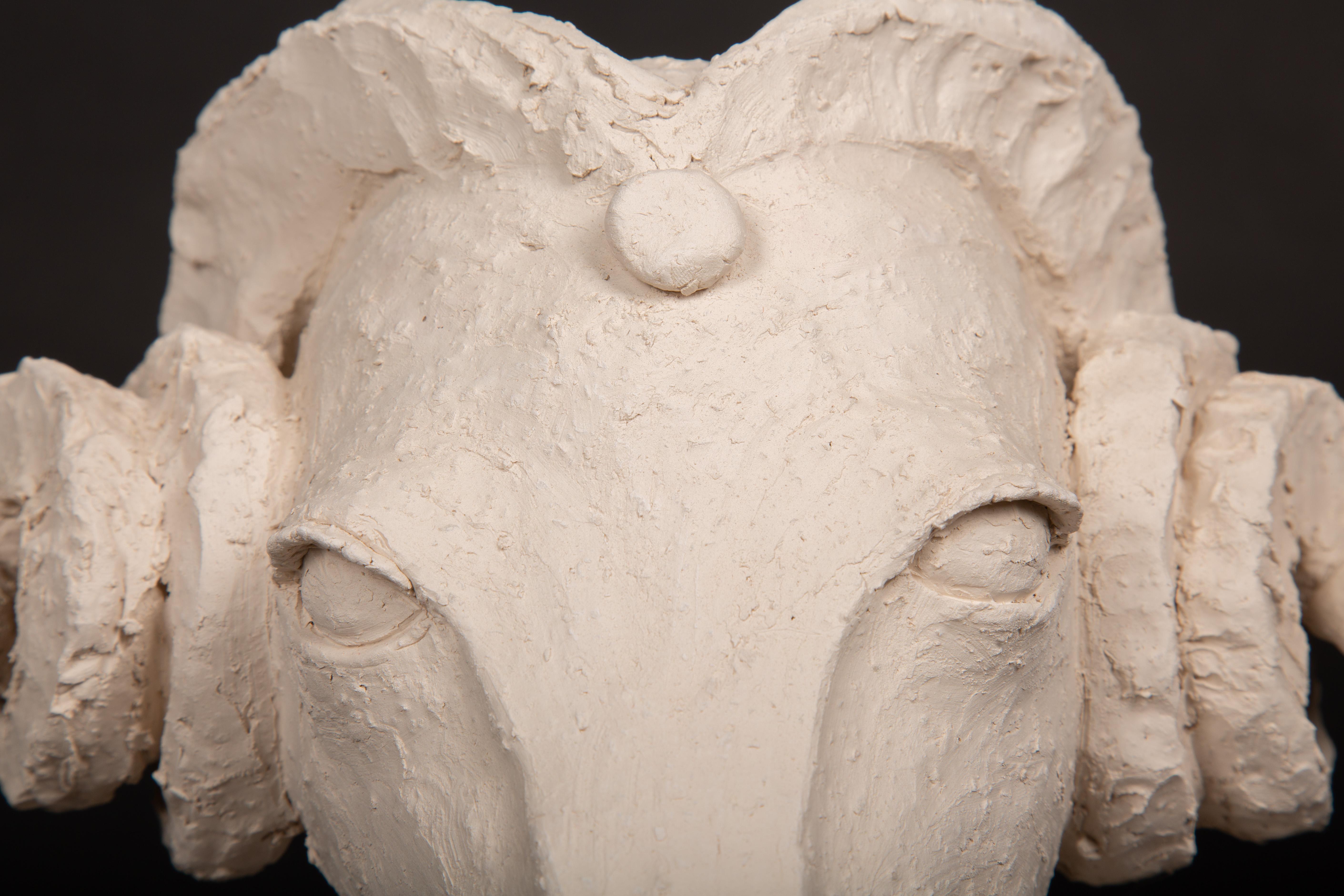 Terracotta Anthropomorphic Ram Bust Wearing a Ferronnière In New Condition In New York, NY