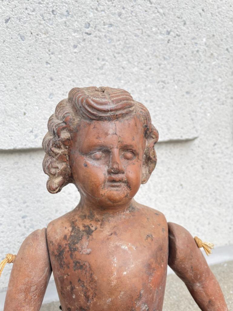 Folk Art Terracotta Articulated Doll Santos Figure For Sale