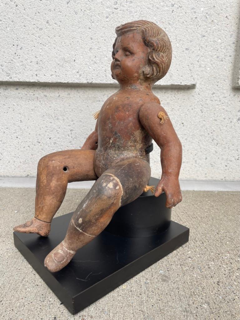 Terracotta Articulated Doll Santos Figure In Good Condition For Sale In Stamford, CT