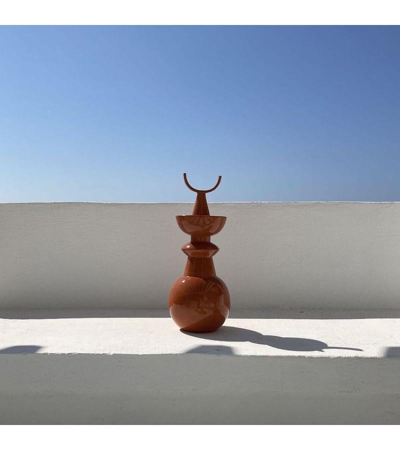 Contemporary Terracotta Asase Ya' Vase by Lea Ginac For Sale