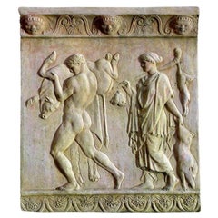 Terracotta Bas Relief Hercules Labors Greek Roman Early 20th Century