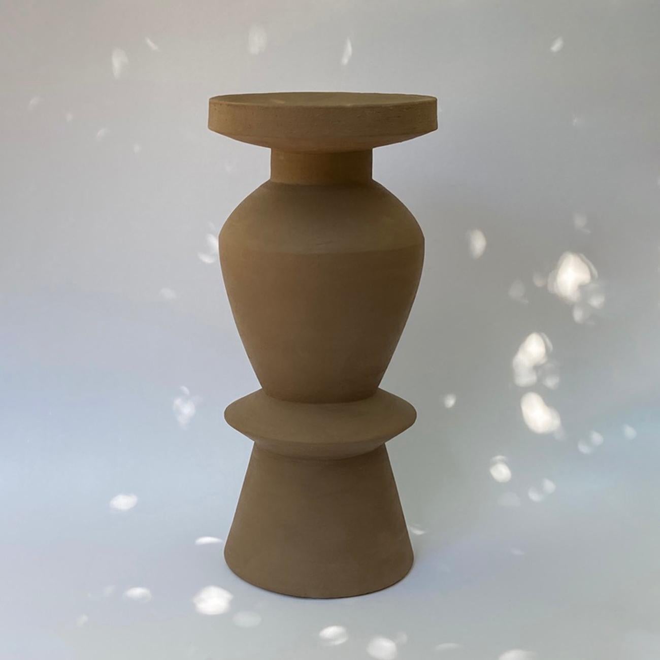 Hand-Crafted Terracotta Beige Rosé 3 Union Stool by Lea Ginac