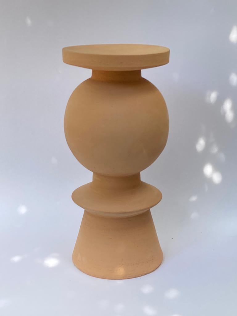 Ceramic Terracotta Beige Rosé 3 Union Stool by Lea Ginac