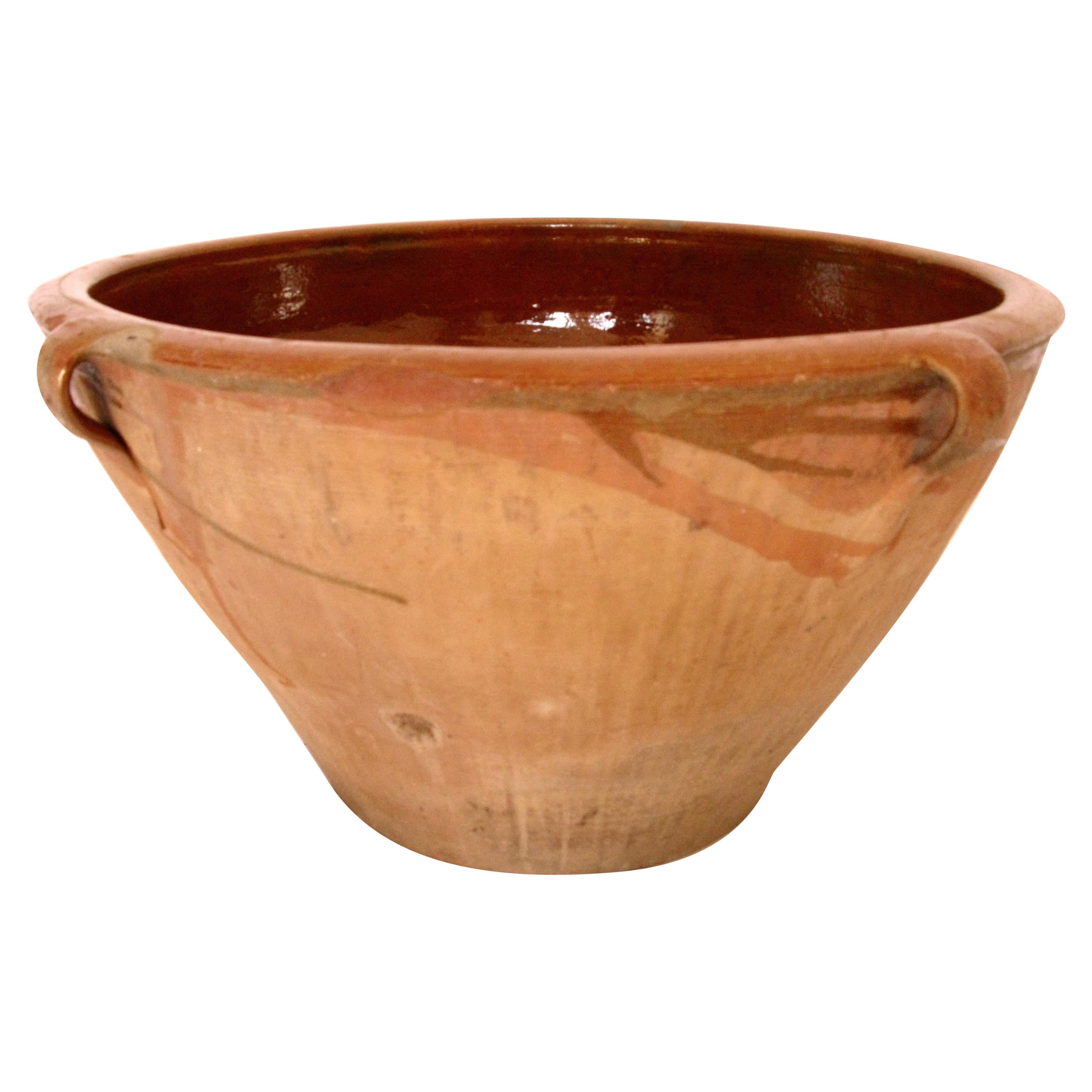 Terracotta Big Bowl, Wine Cooler, 19th Century from the North of Spain For Sale