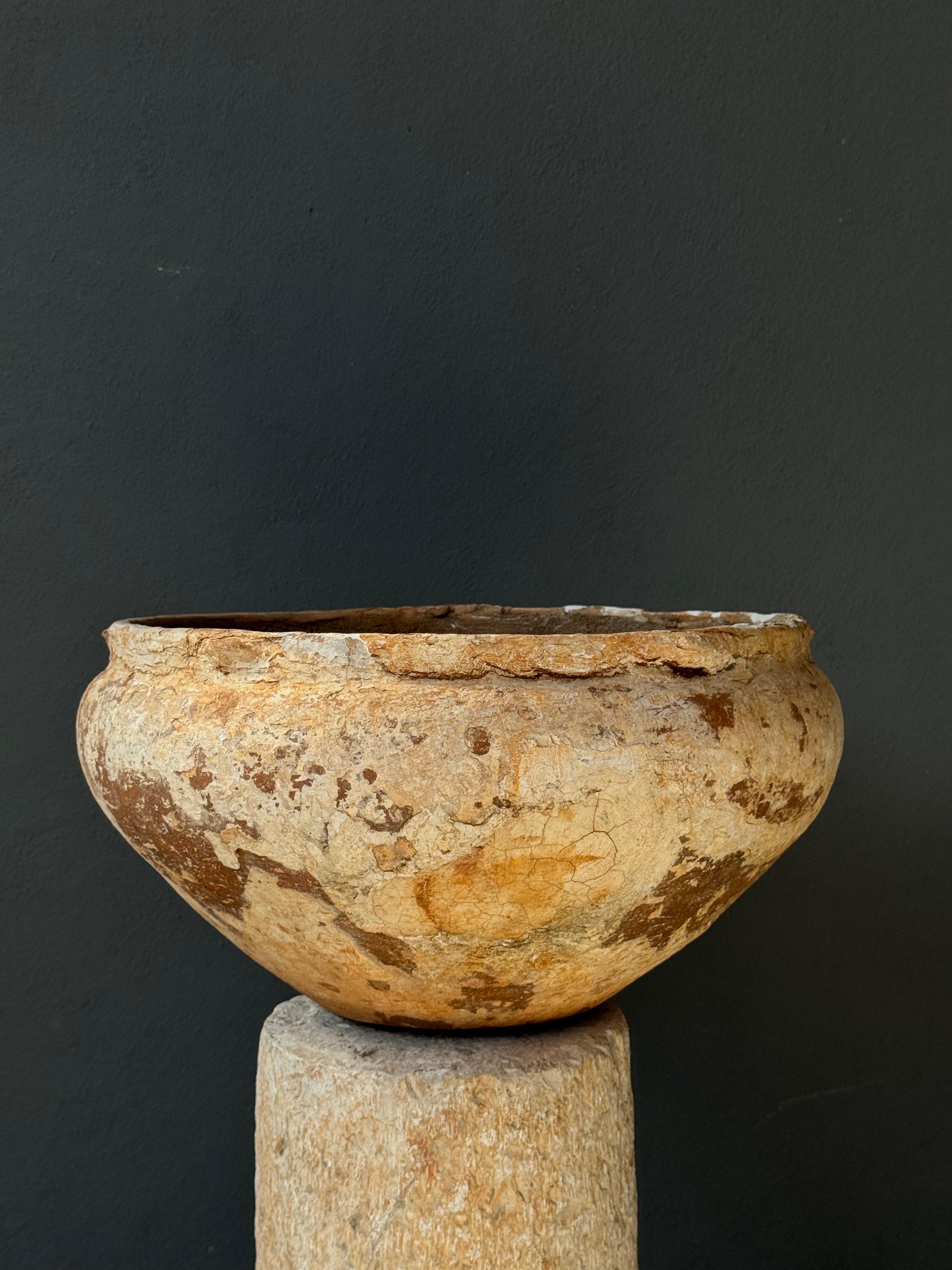 Ceramic Terracotta Bowl From Central Yucatan, Mexico, Early 20th Century For Sale