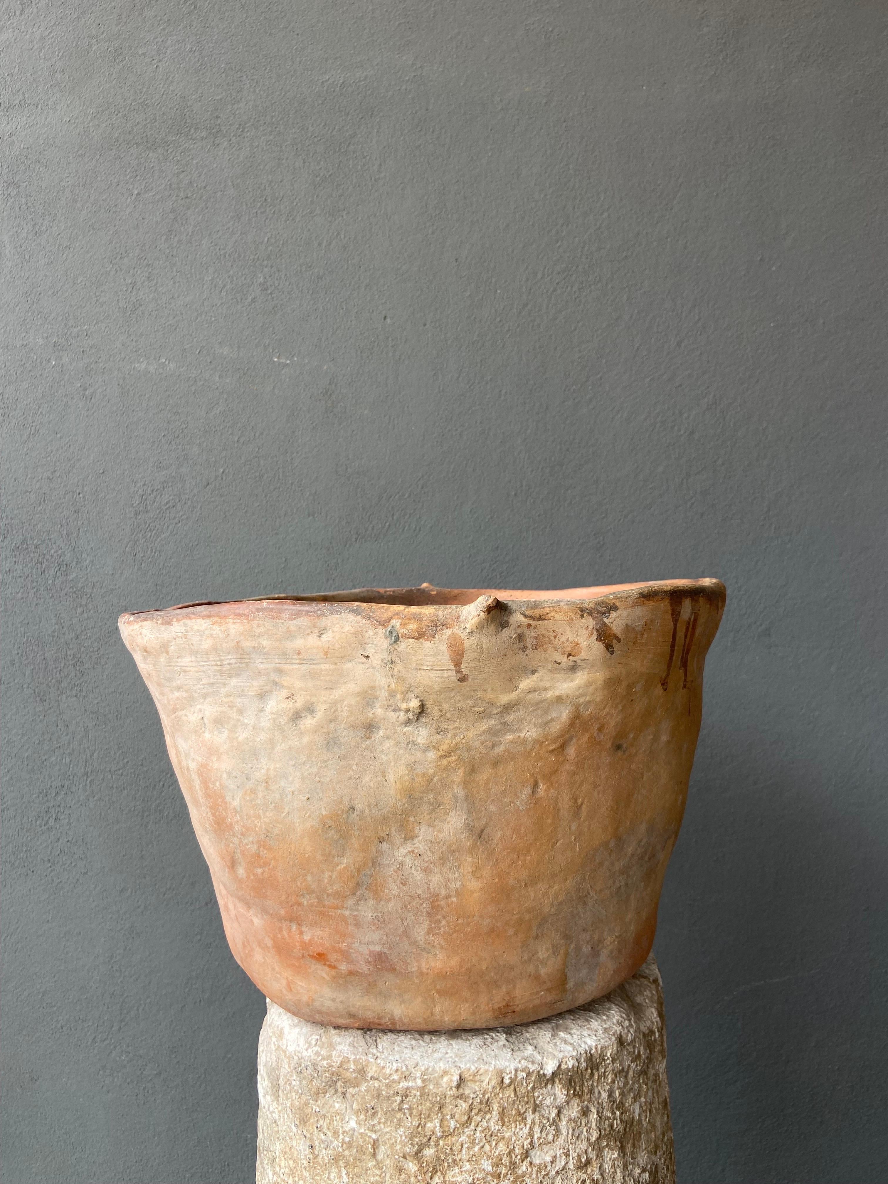 Primitive Terracotta Bowl from Mexico, circa 1950s For Sale