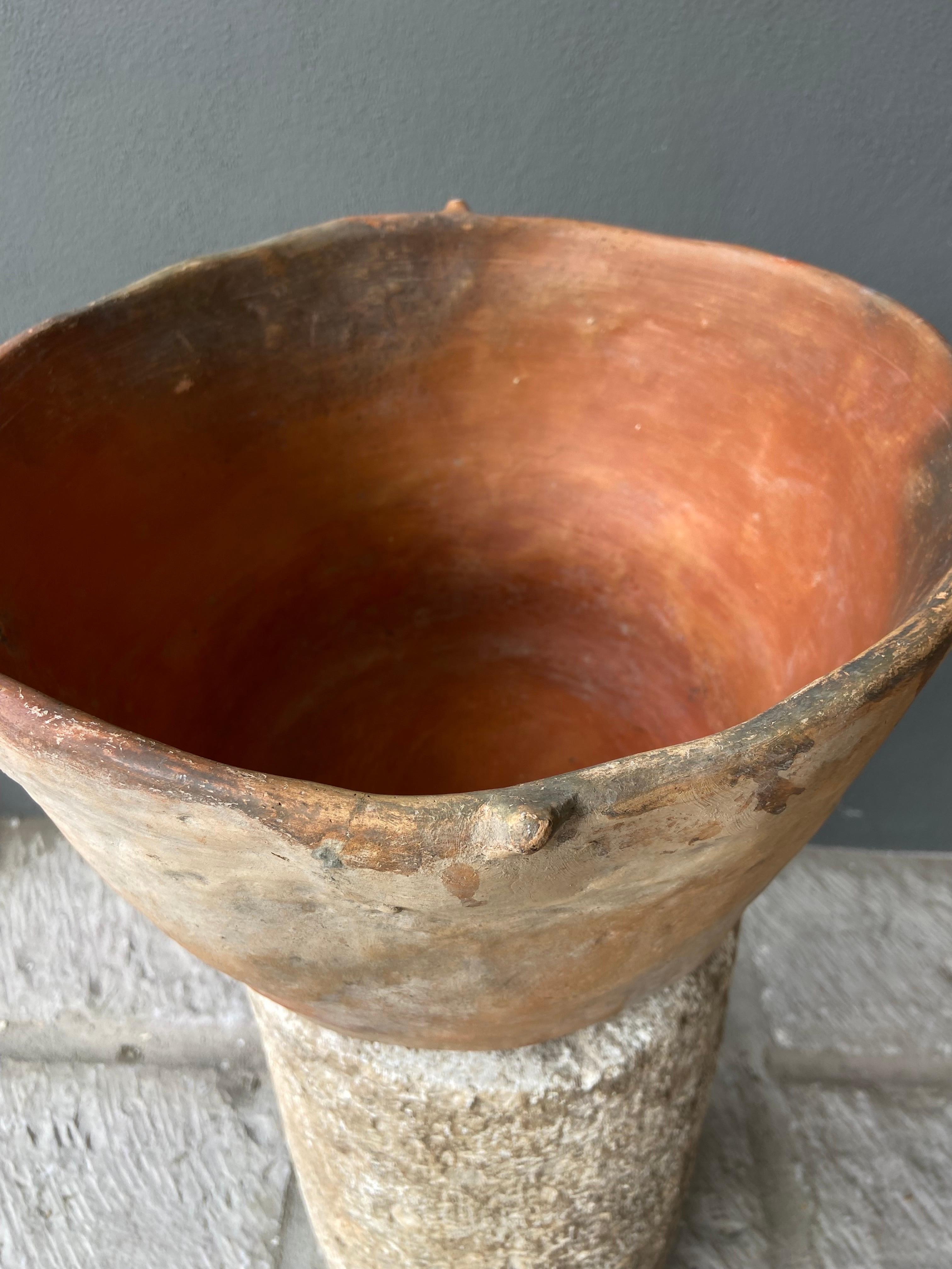 Mexican Terracotta Bowl from Mexico, circa 1950s For Sale