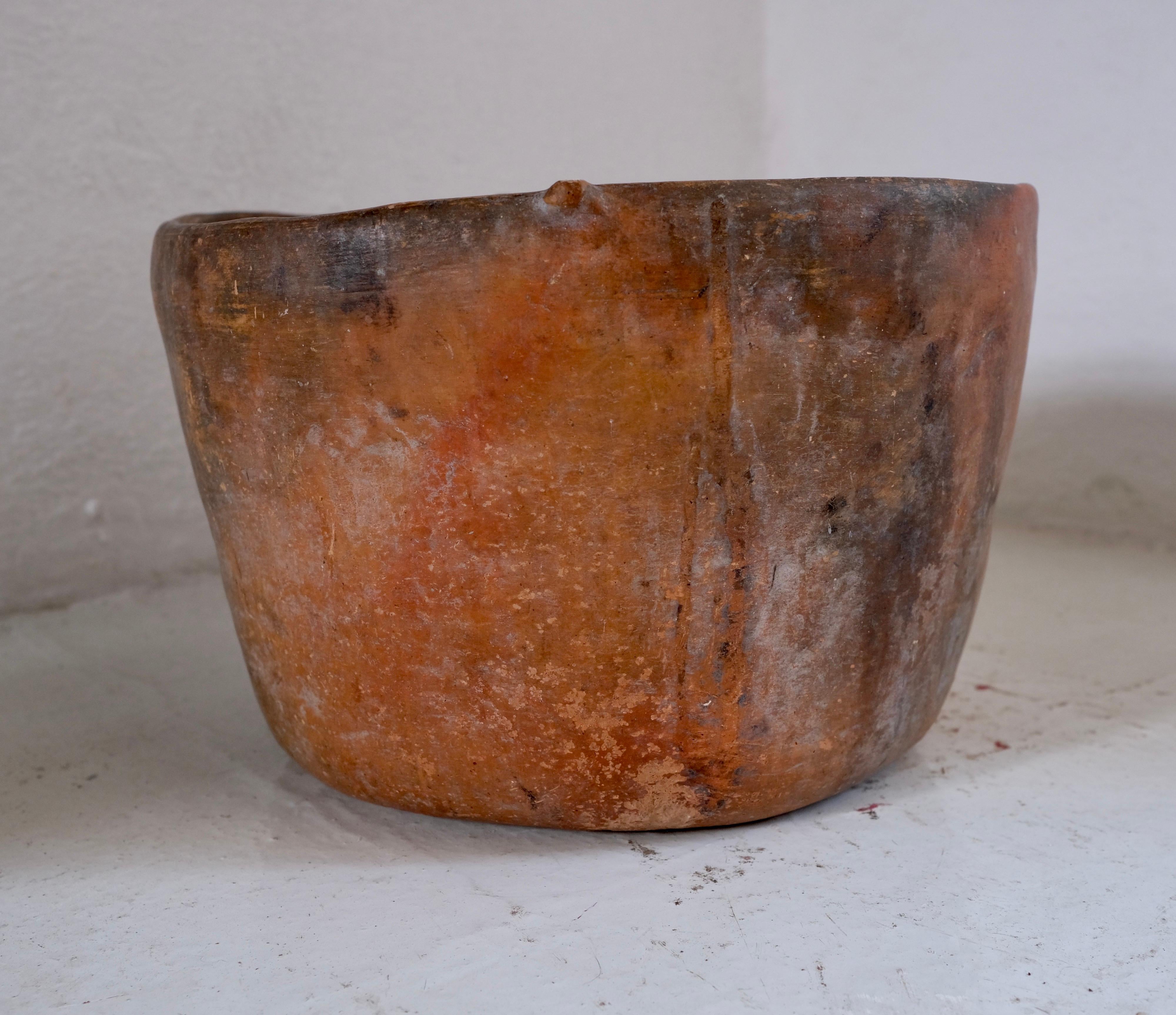 Terracotta Bowl from Mexico, Circa 1950's In Fair Condition In San Miguel de Allende, Guanajuato