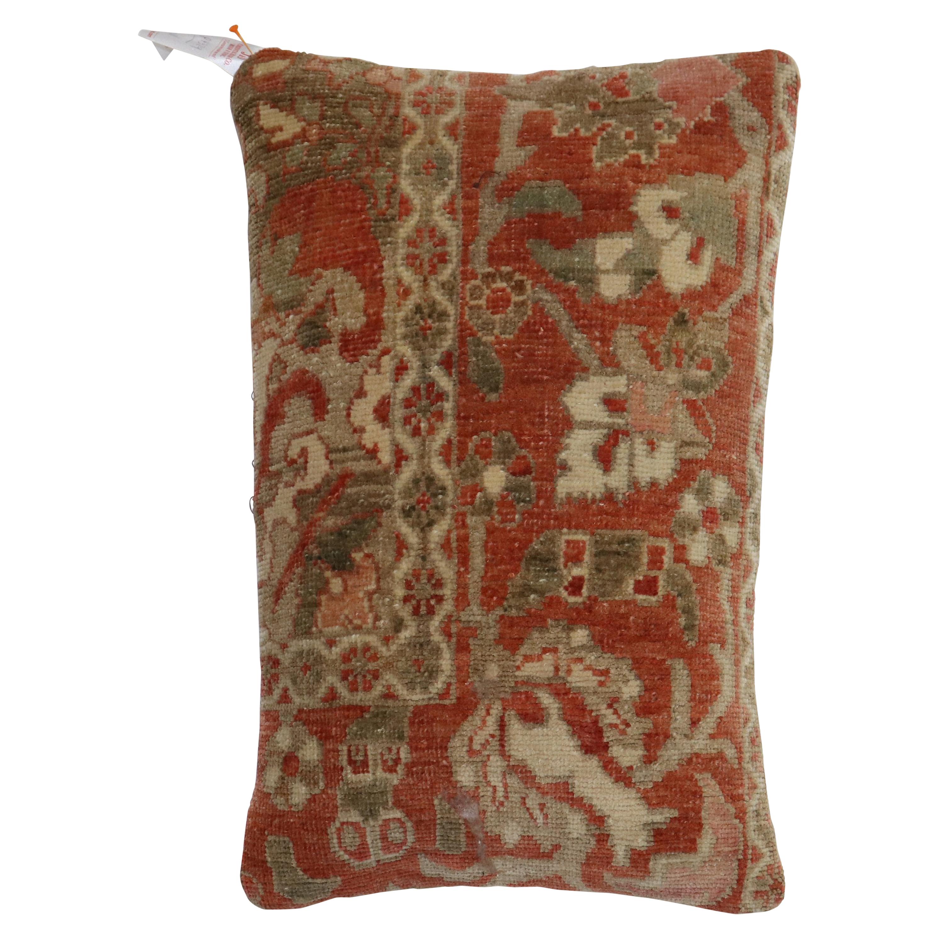 Terracotta Brown Persian Rug Pillow