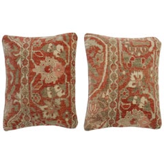 Terracotta Brown Persian Rug Pillows, Set of 2