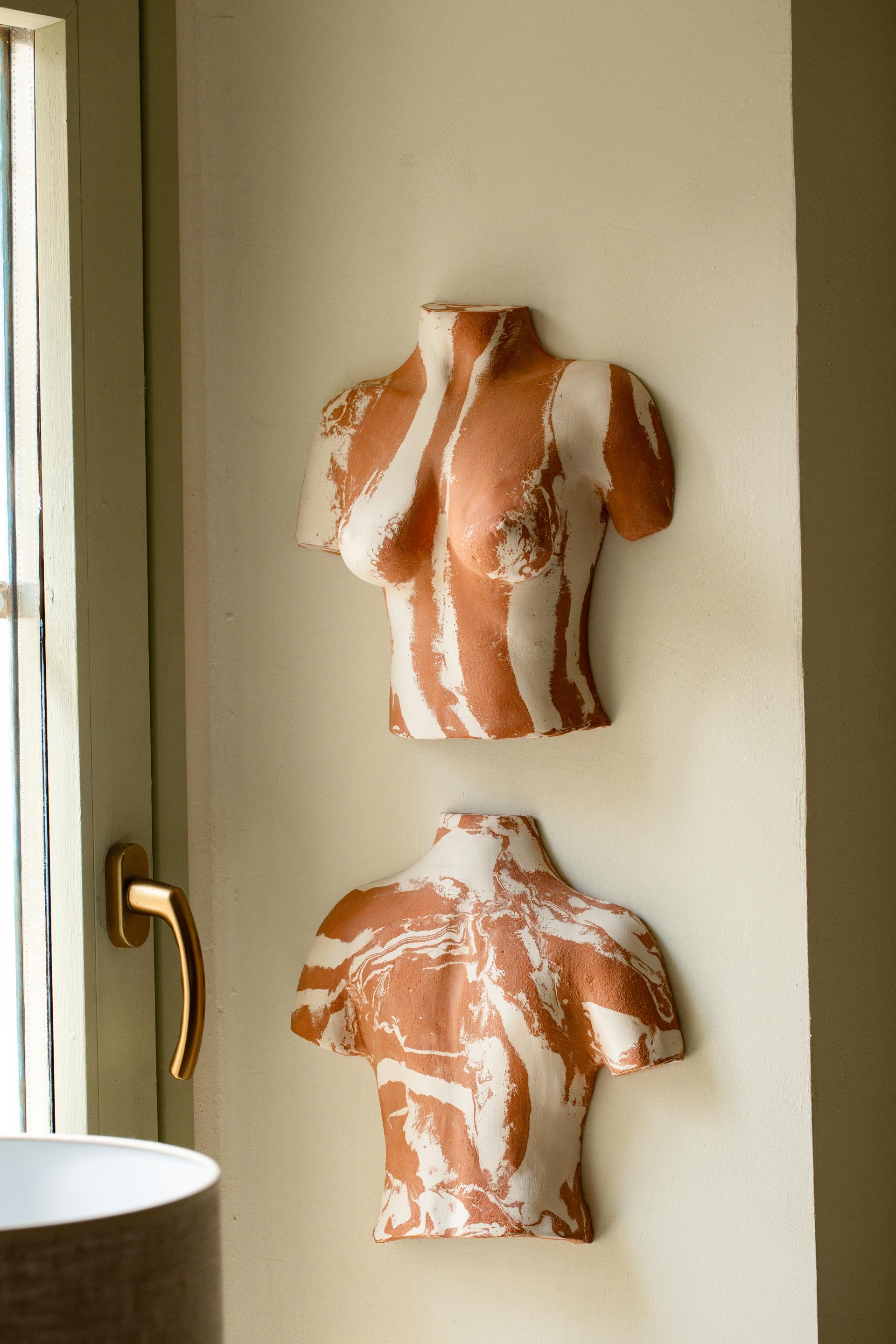 Contemporary Terracotta Brut Body Sconces by Di Fretto For Sale