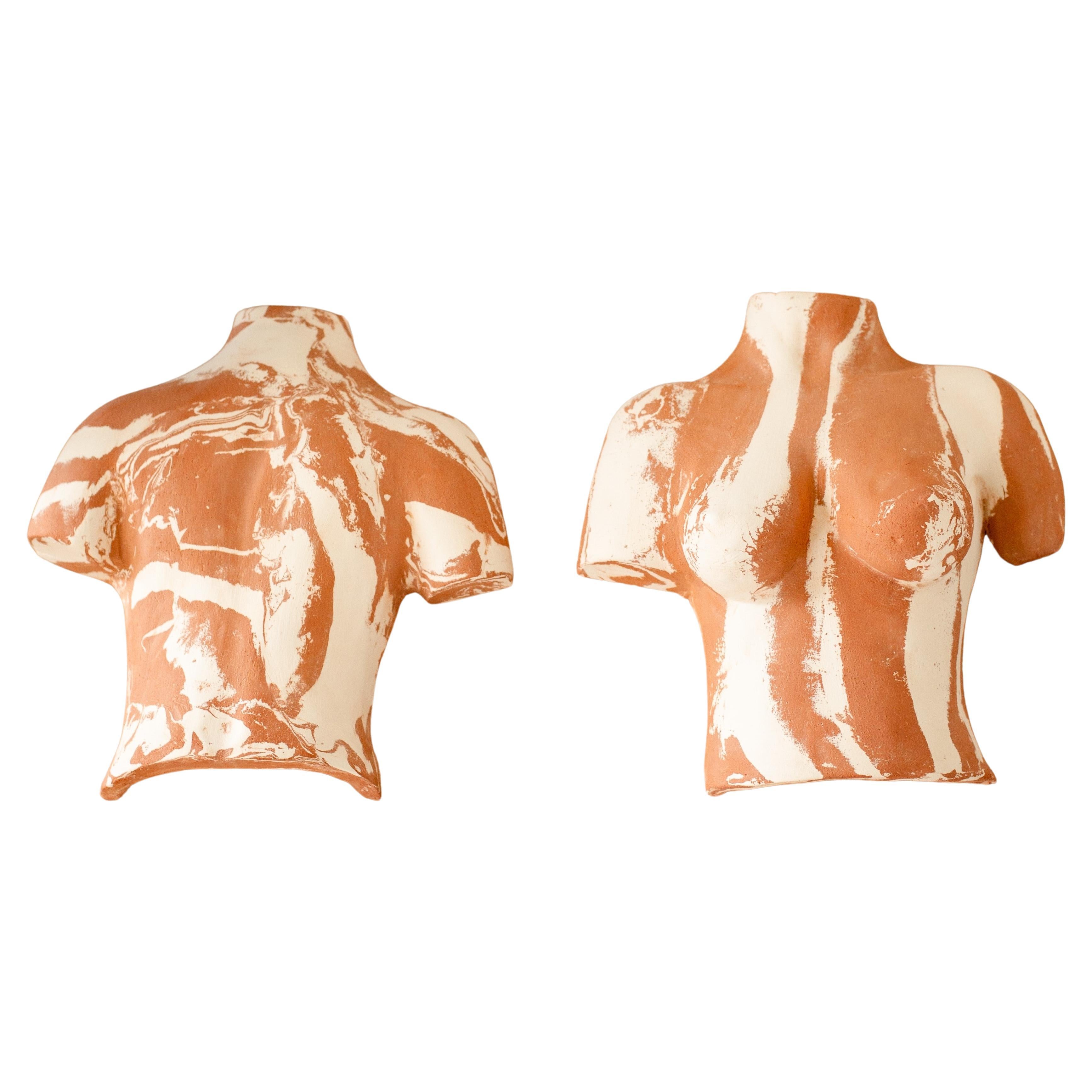 Terracotta Brut Body Sconces by Di Fretto For Sale