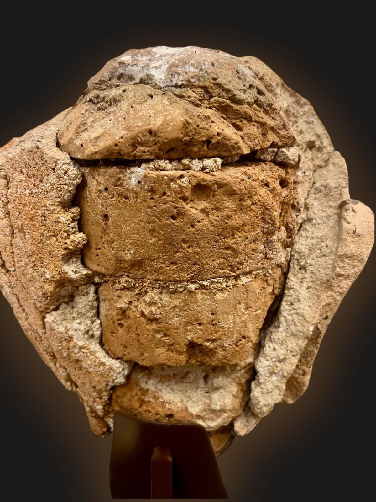 Terracotta Buddha head, Shan State Kingdom, Burma, 16th/18th century In Good Condition For Sale In NICE, FR