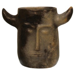 Terracotta Bull Head, French, XX ème
