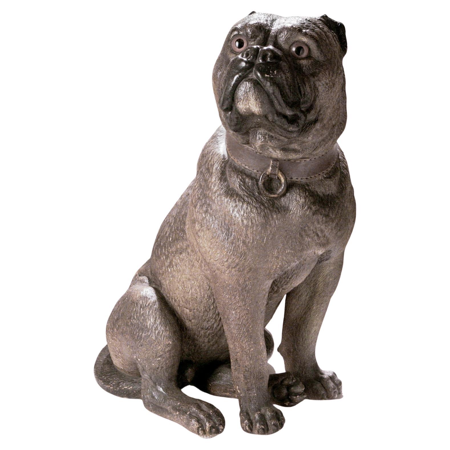 Bouledogue en terre cuite