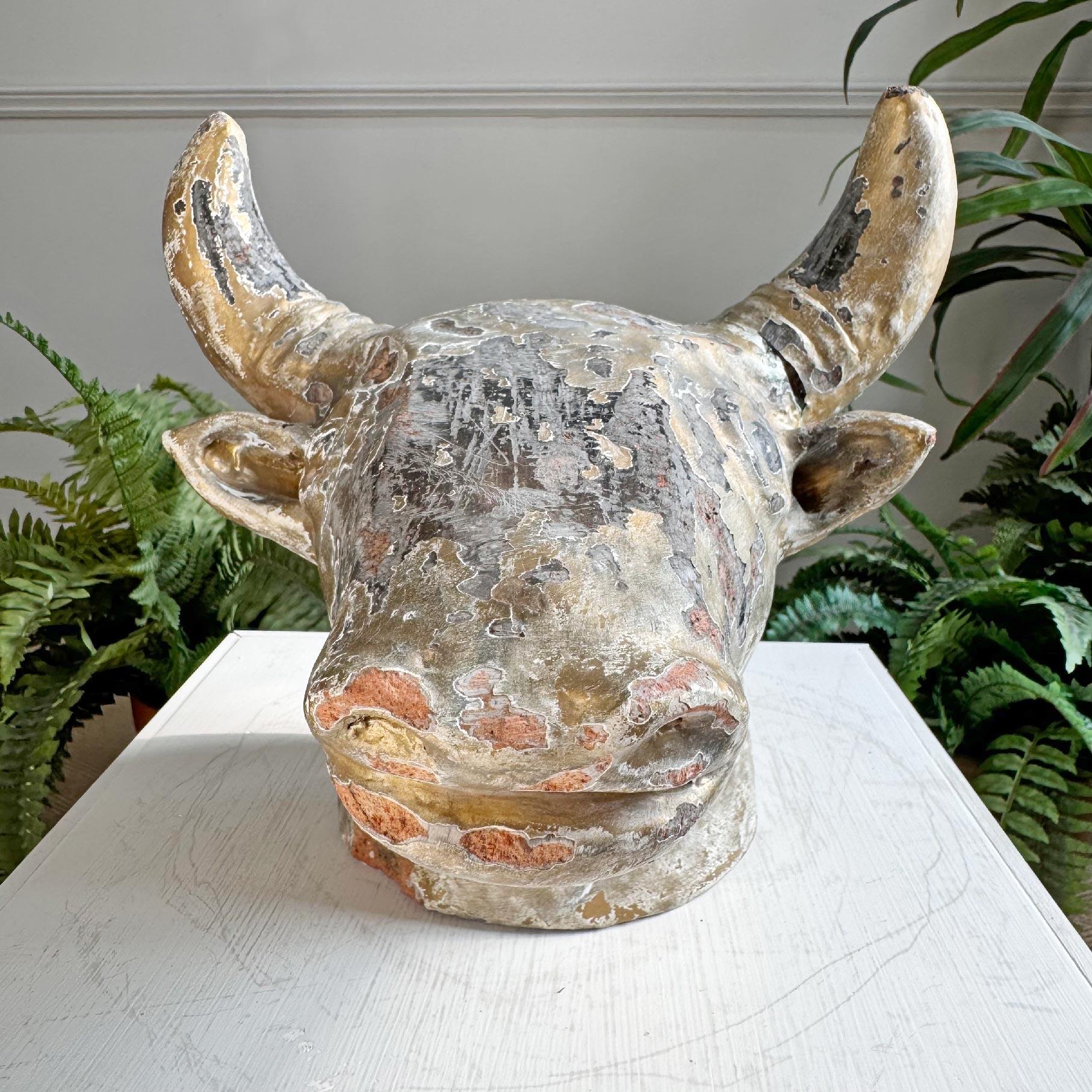 Bohemian Terracotta Bull's Head Trade Sign