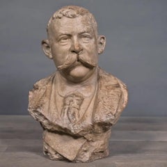 Terracotta Bust 19th-century Naturalist Sculpture