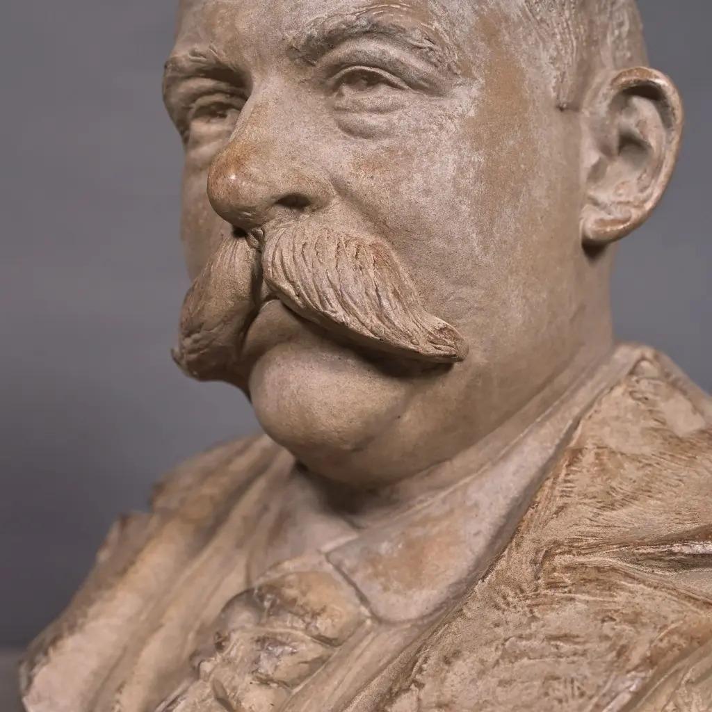 Terrakotta-Büste 19. Jahrhundert Naturalist Skulptur im Zustand „Gut“ im Angebot in Saint-Ouen, FR