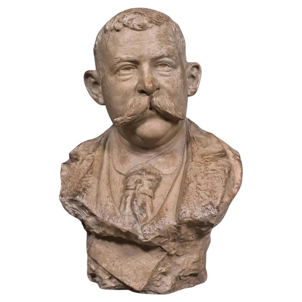 Terracotta Bust 19th-century Naturalist Sculpture