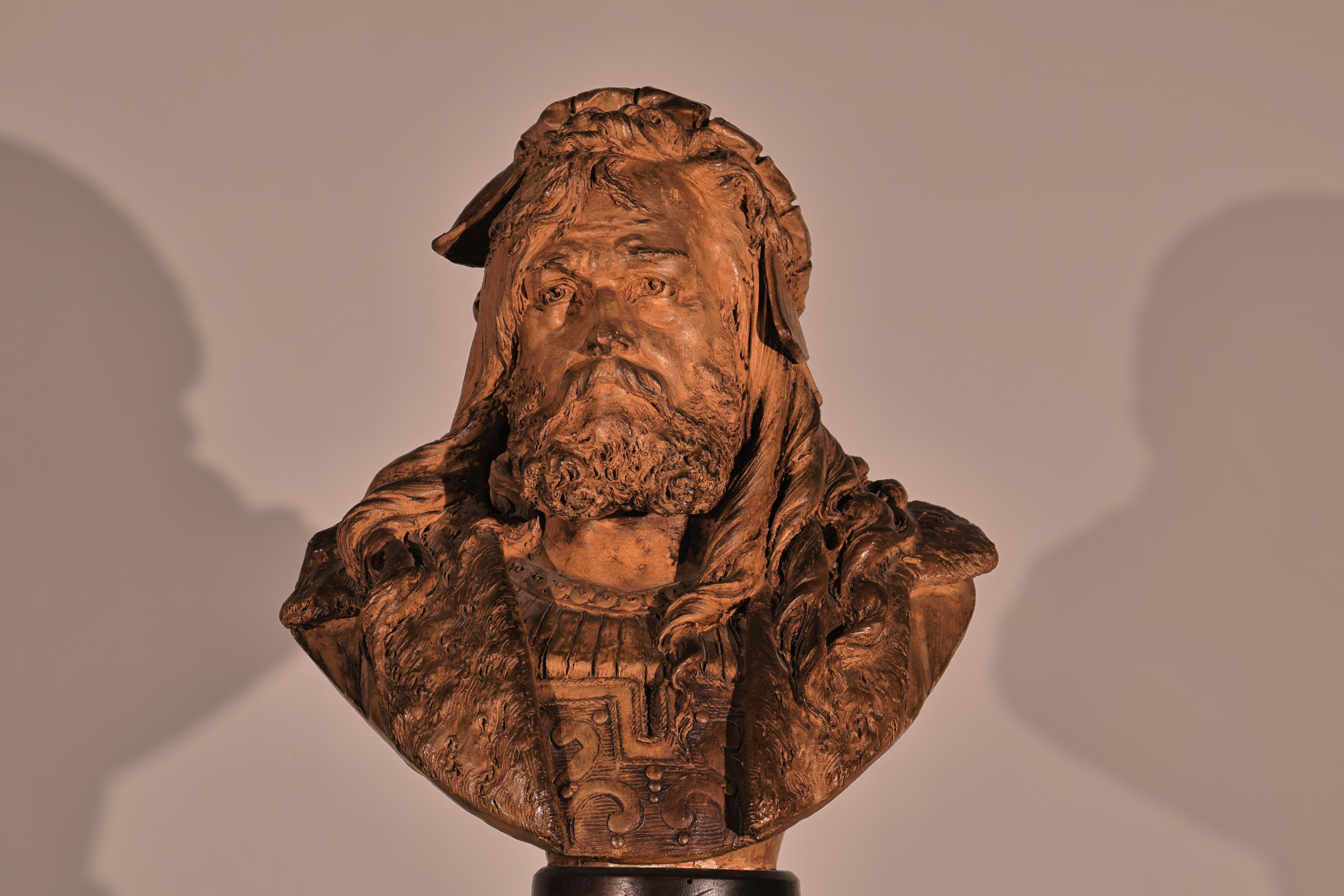 Terracotta Bust by Albert Carrier - Belleuse For Sale 2