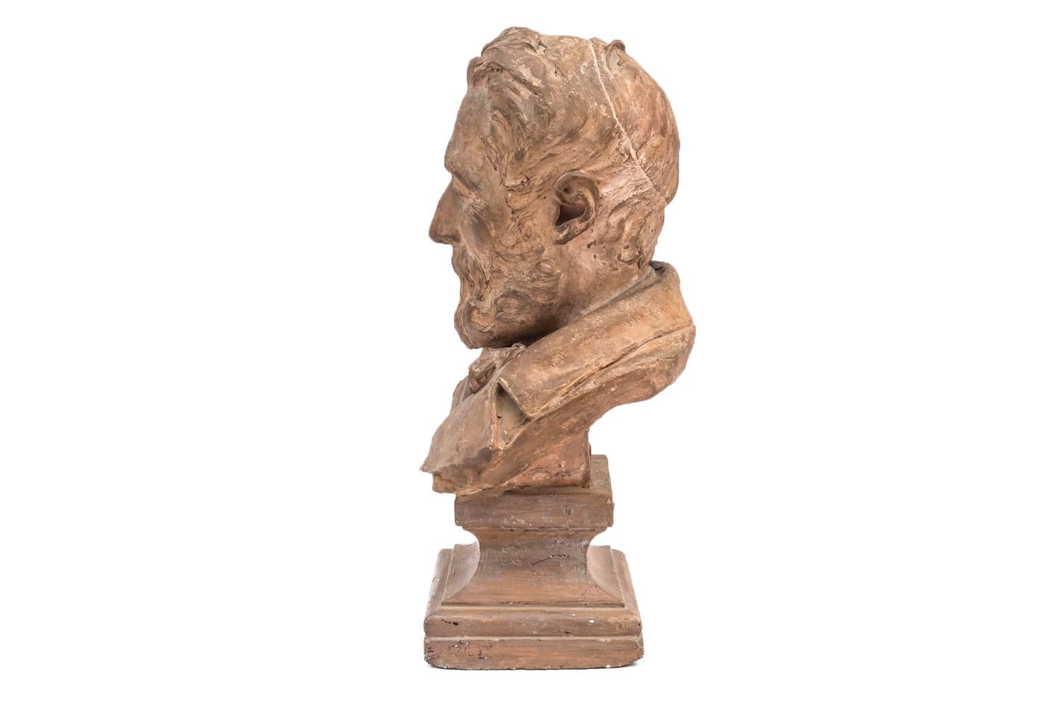 Napoleon III Terracotta Bust Figuring a Man, 1878
