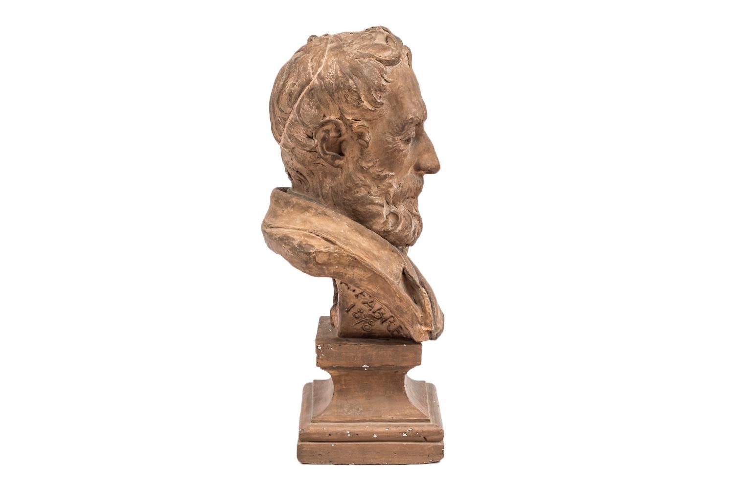 European Terracotta Bust Figuring a Man, 1878