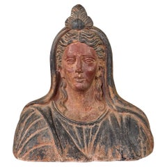 Terracotta bust in Etruscan style, Grand Tour object, 19th century