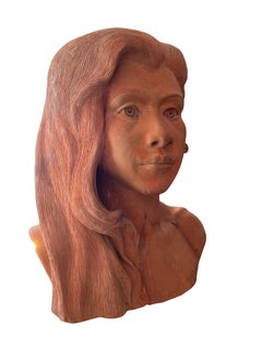 Terracotta bust of a exotic woman