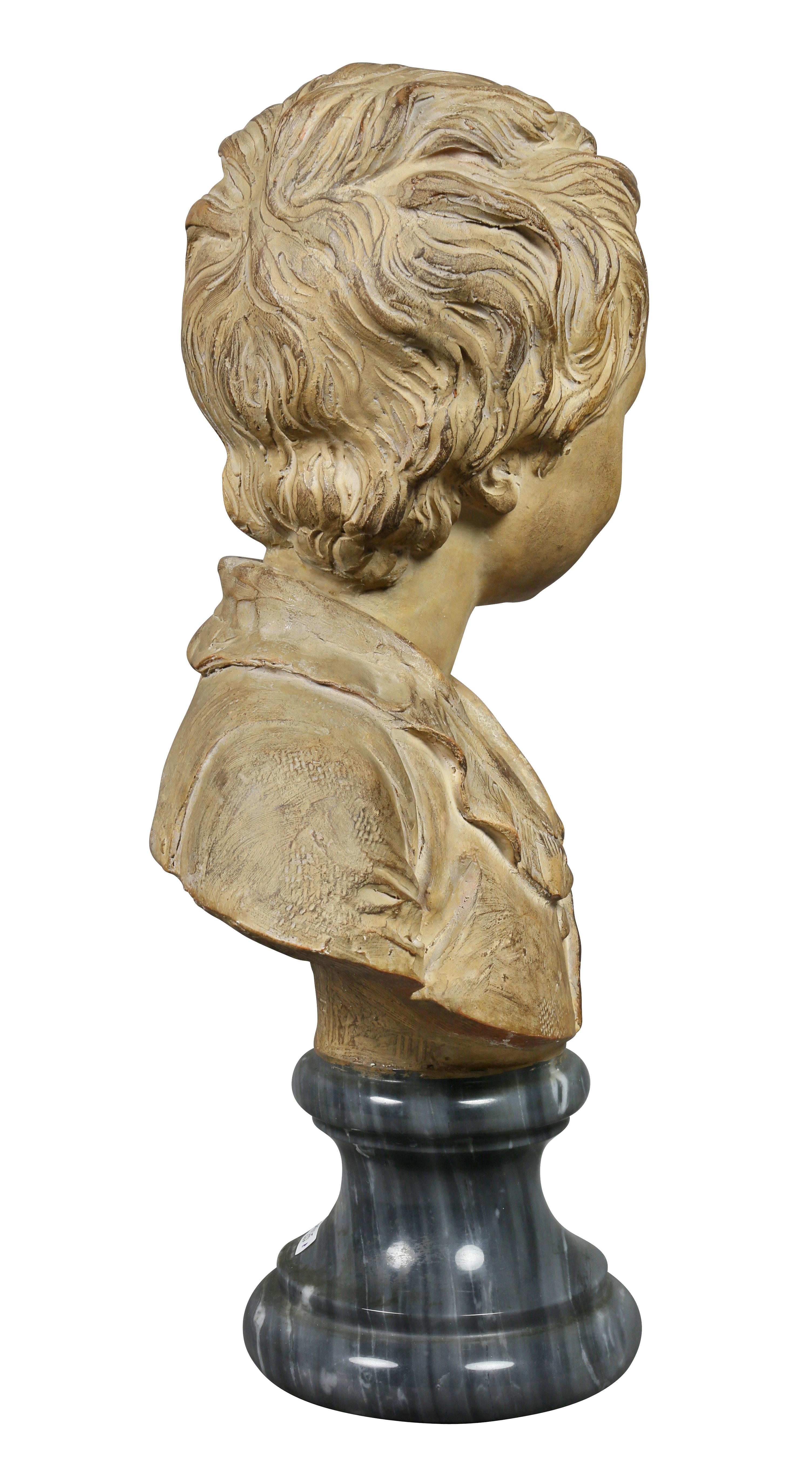 18th Century Terracotta Bust of a Young Boy by Houdon