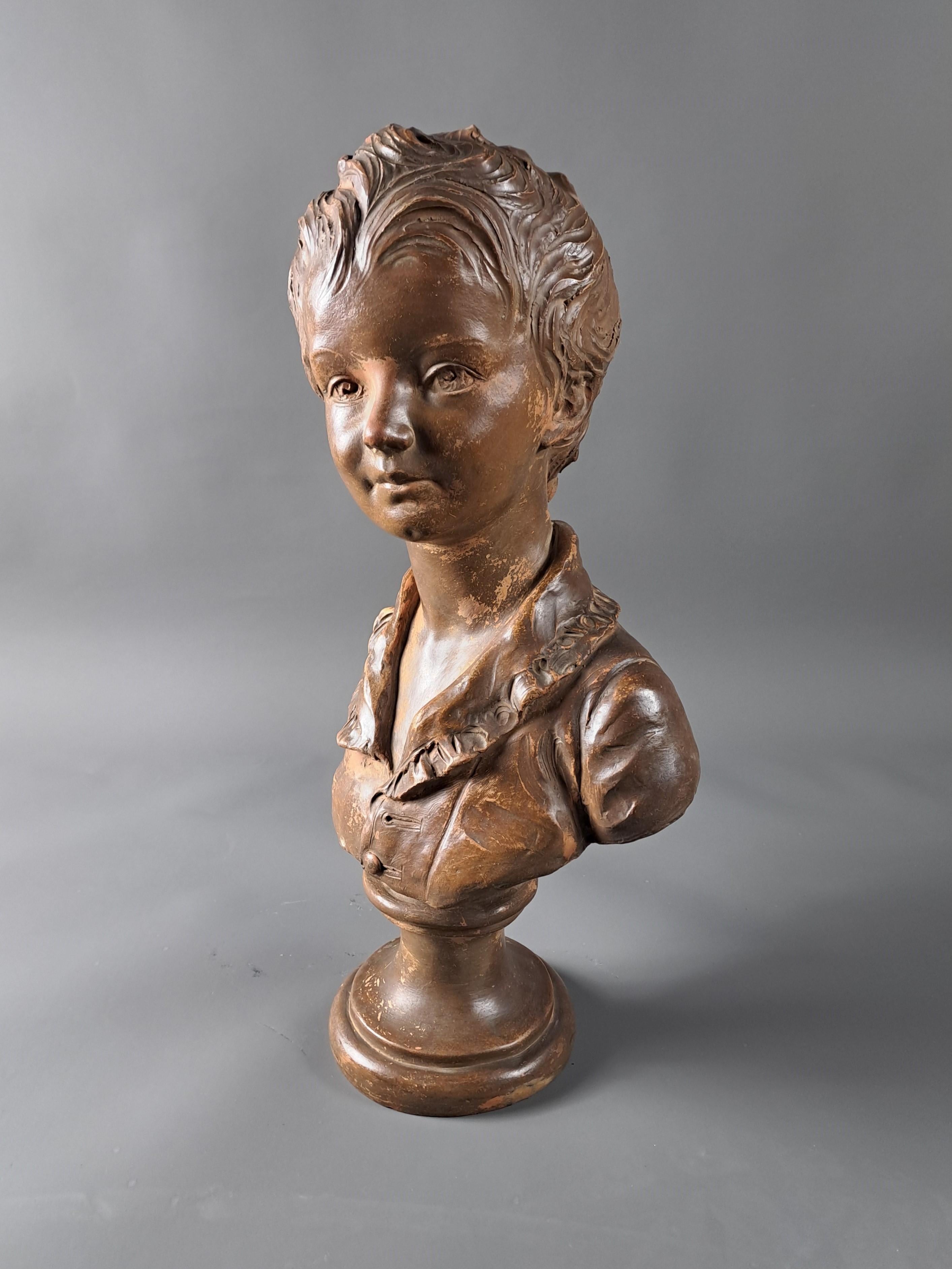 Francese Busto in terracotta di Alexandre Brongniart dopo Jean-Antoine Houdon in vendita