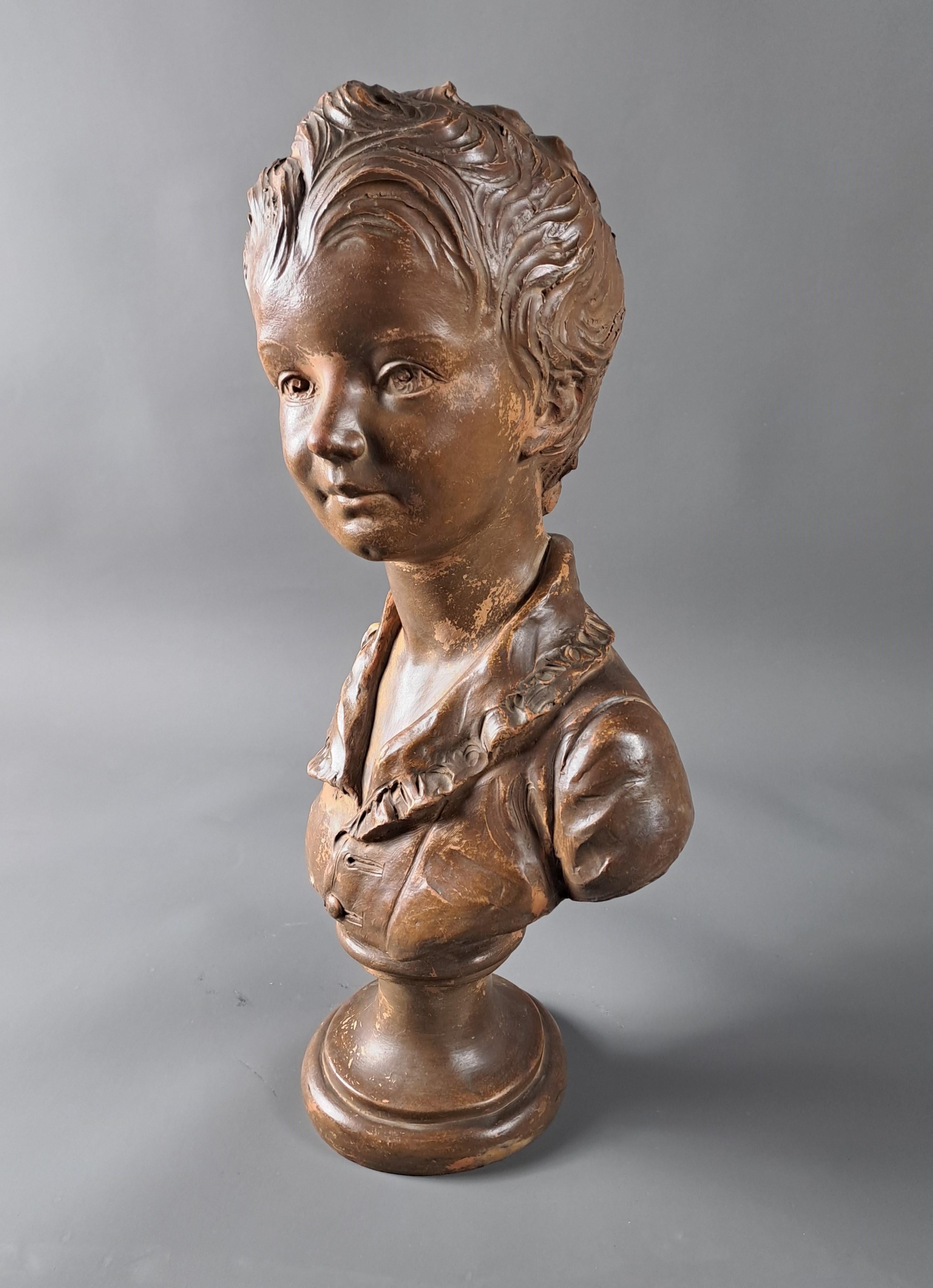 Intagliato a mano Busto in terracotta di Alexandre Brongniart dopo Jean-Antoine Houdon in vendita
