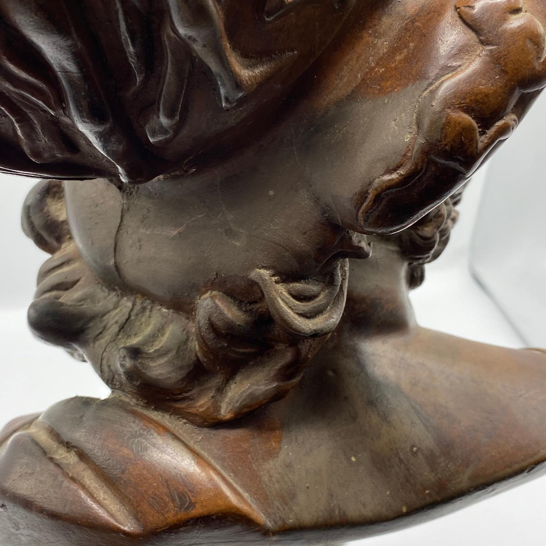 Terracotta Bust of Greek Mythological Warrior Ajax 8