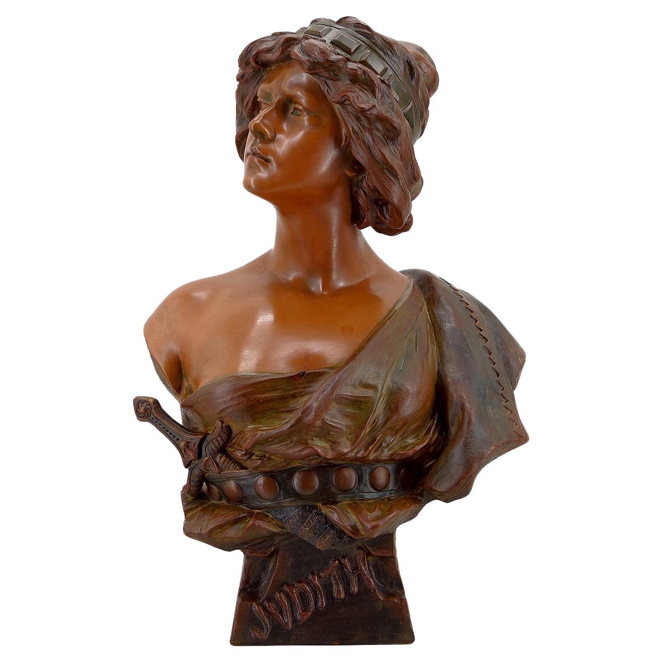 Terracotta Bust of Judith by Ricardo Aurilli, circa 1900 For Sale