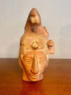 Terracotta Bust of K’inich Janaab Pakal — Classic Pre-Columbian Style