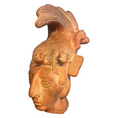 Buste en terre cuite de K'inich Janaab Pakal - Style Pre-Columbian classique